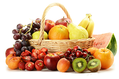 Basket gift of fruits